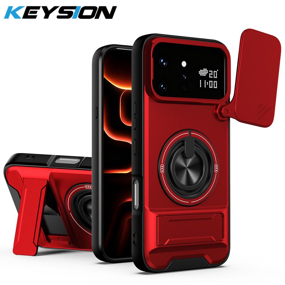 KEYSION Магнитный чехол для телефона Infinix Note 60 Ultra 5G Защита сдвижной камеры Вертикальная подставка Кольцо 360° Ударопрочная задняя крышка