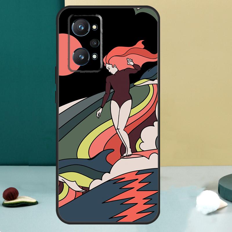 Чехол для Realme GT 6T 5 6 GT 7 Pro C67 C75 C61 C55 C53 C51 C21Y C25S 10 11 12 13 14 Pro Plus с изображением доски для серфинга, серфинга, девушки-серфера