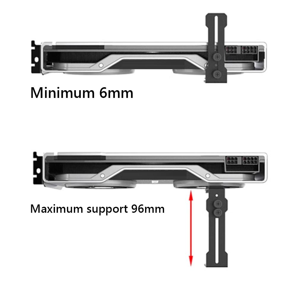 6-96mm Graphics Card Support Holder for RTX 4090 4080 12CM Chassis Fan GPU Support Adjustable Computer Graphics Card Bracket