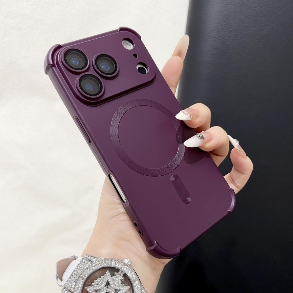 Применимо к чехлу для мобильного телефона iPhone17PRO, жидкостной подушке безопасности, магнитному притяжению в четырех углах, защитной пленке для объектива Apple 16, полностью защитному чехлу.