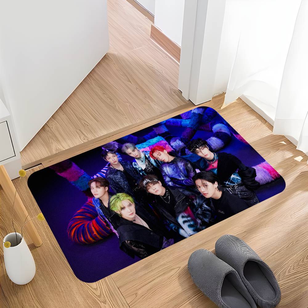 KPOP Hot A-ateez Floor Mat INS Style Soft Bedroom Floor House Laundry Room Mat Anti-skid Household Carpets