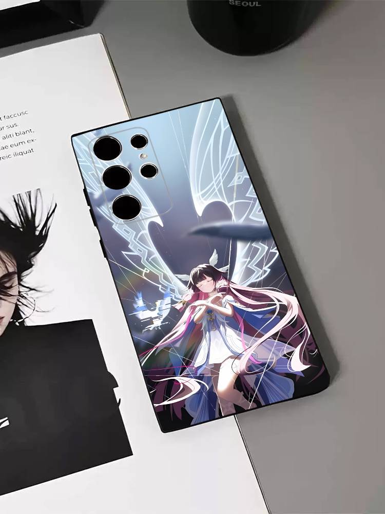 G-Genshin C-Колумбина Impact Чехол для телефона для Samsung S26,S24,S21,S22,S23,S30,Ultra,S20,Plus,Fe,Lite,5G Черный чехол