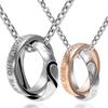 Pair Necklace Necklace Pair Present Couple Pair Ring Surgical Stainless Steel Hypoallergenic Metal Matching Birthday Gift High Quality [aliba]