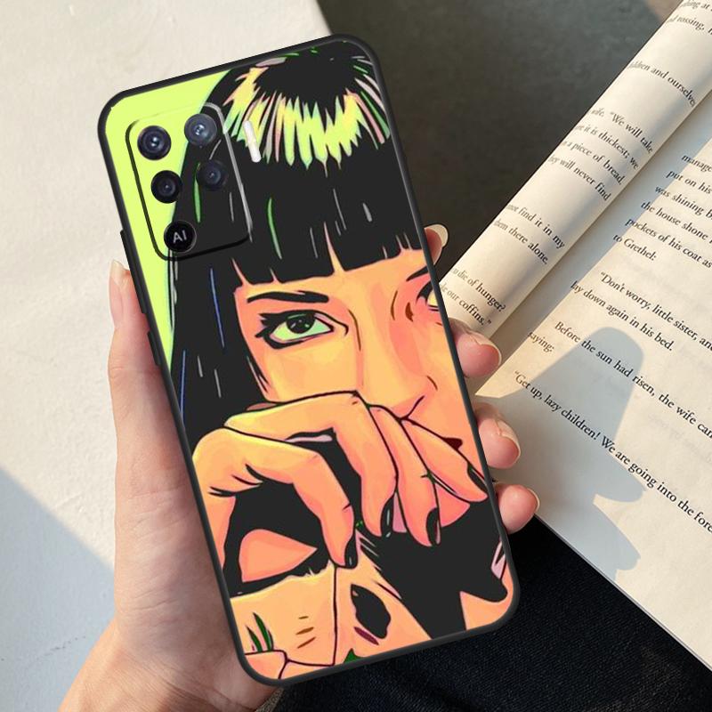 Pulp Fiction Case For Oppo A74 A57 A17 A77 A18 A38 A58 A78 A98 A54 A94 A80 A60 A40 A96 A76 A16 A15 A5 Pro