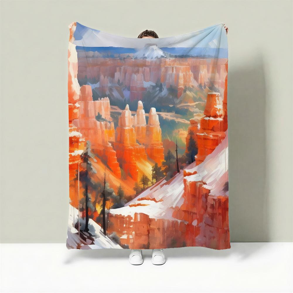 Park B-Bryce Canyon National Park Throw Lightweight 240g Flannel Blanket Soft Skin-friendly for Summer Cooling