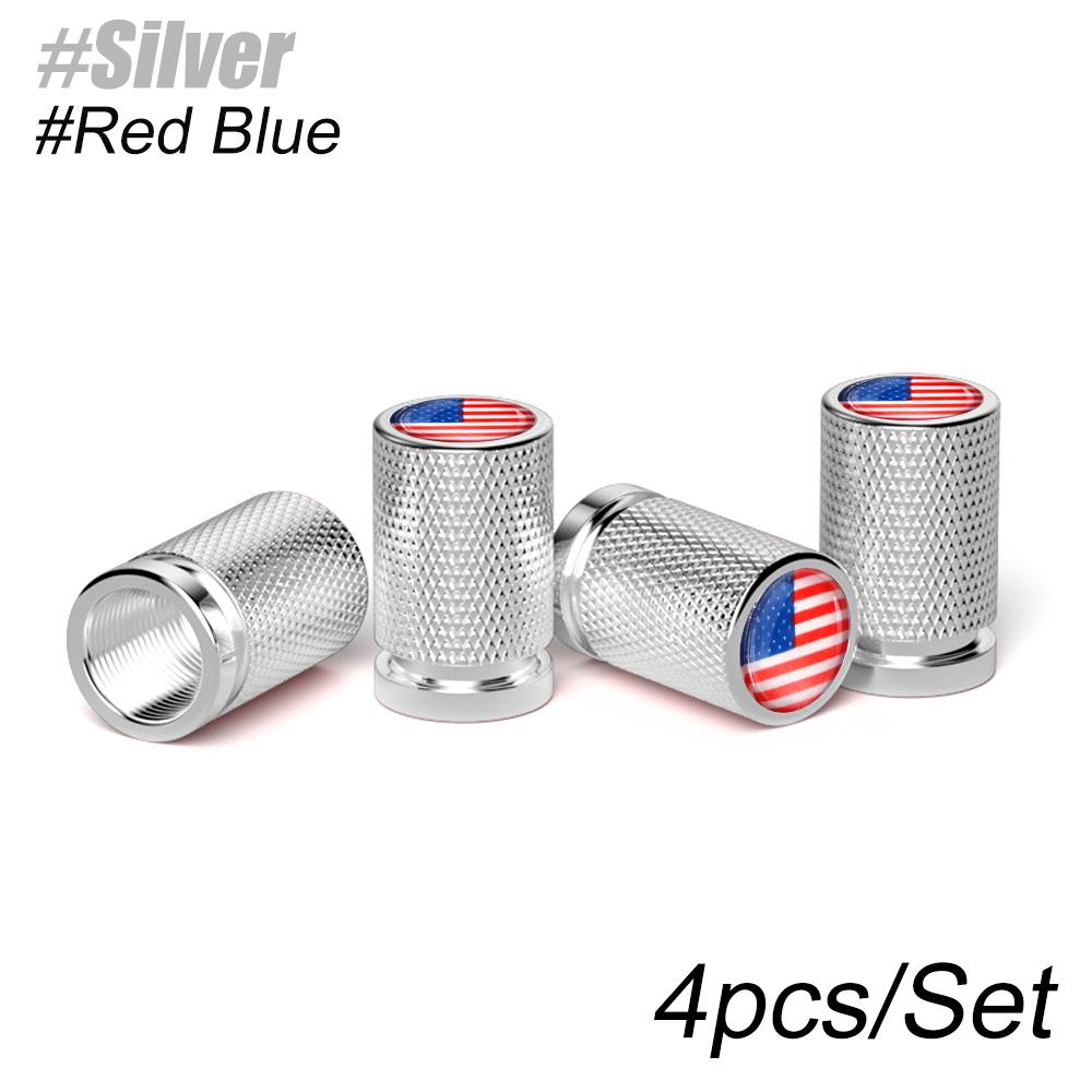 4Pcs America National Flag Car Valve Stem Caps, Universal Tire Valve Stem Caps for Cars, SUVs, Bike, Bicycle, Trucks,Motorcycles