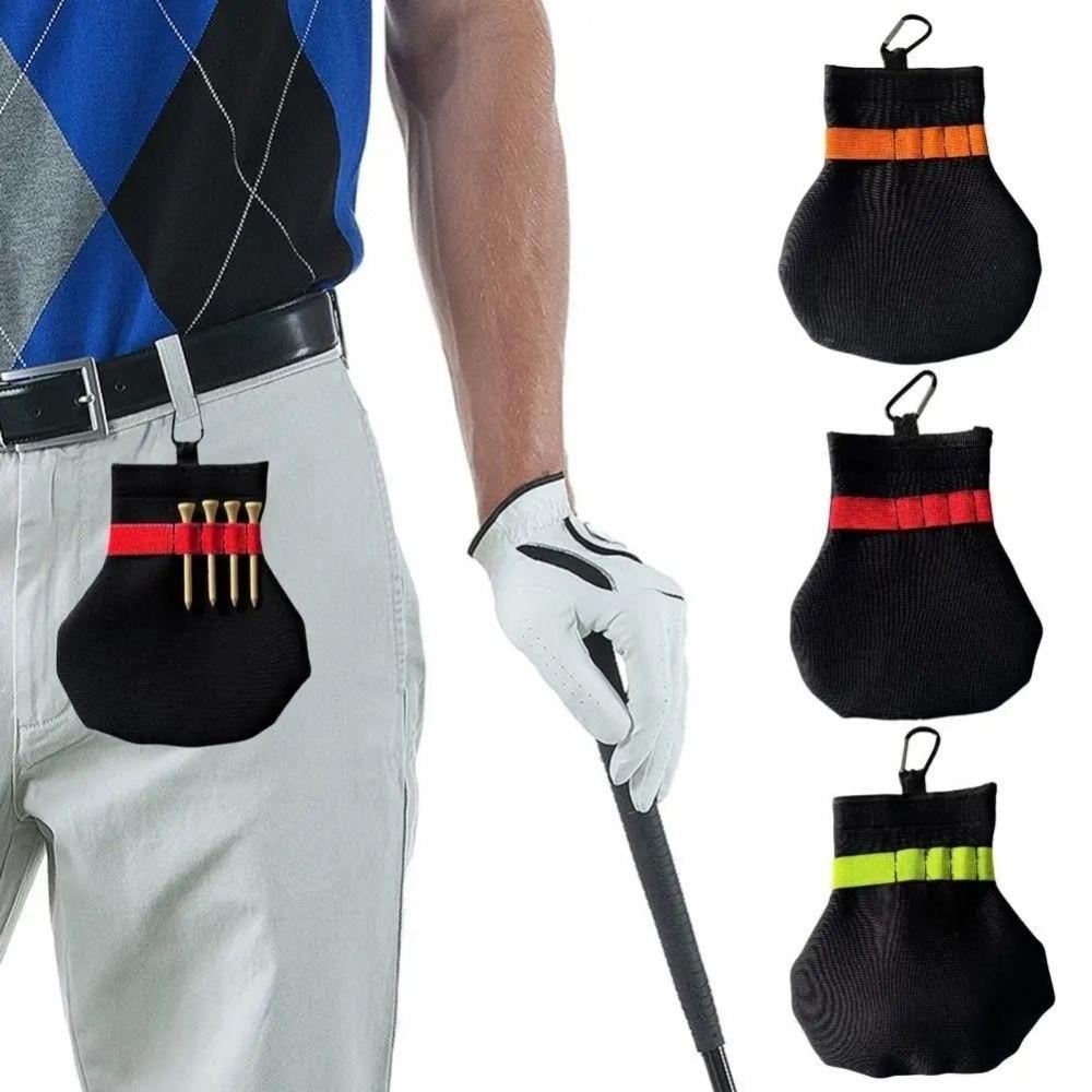 Carry Ball Bag Terylene Golf Ball Pouch Metal Clip Spacious Golf Ball Tee Holder Golf Accessories Golf Tournament