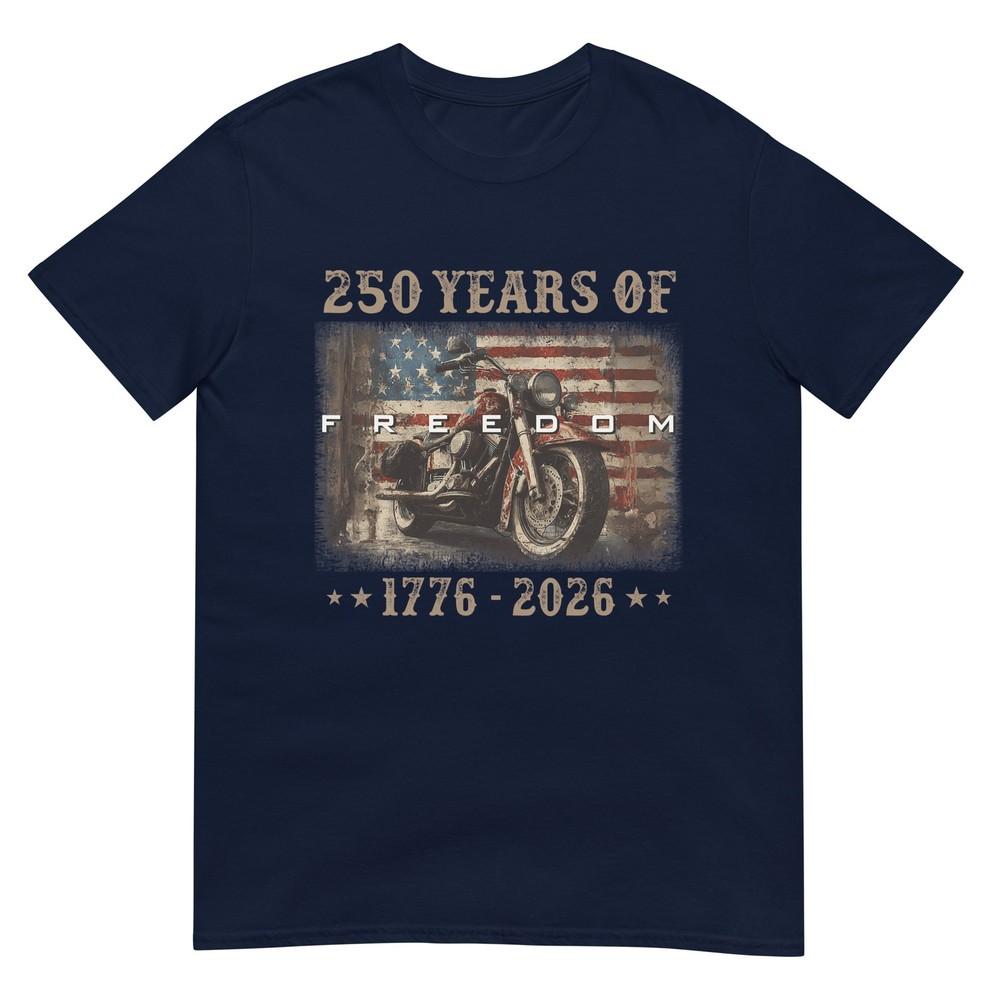 250 Лет Свободы 1776 Флаг США Мотоцикл Патриотичный Байкер Футболка