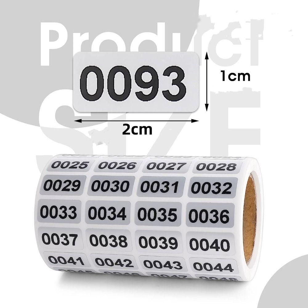 Black Number Stickers Self-Adhesive Consecutive Number Stickers 1-2000 Inventory Tags  Office