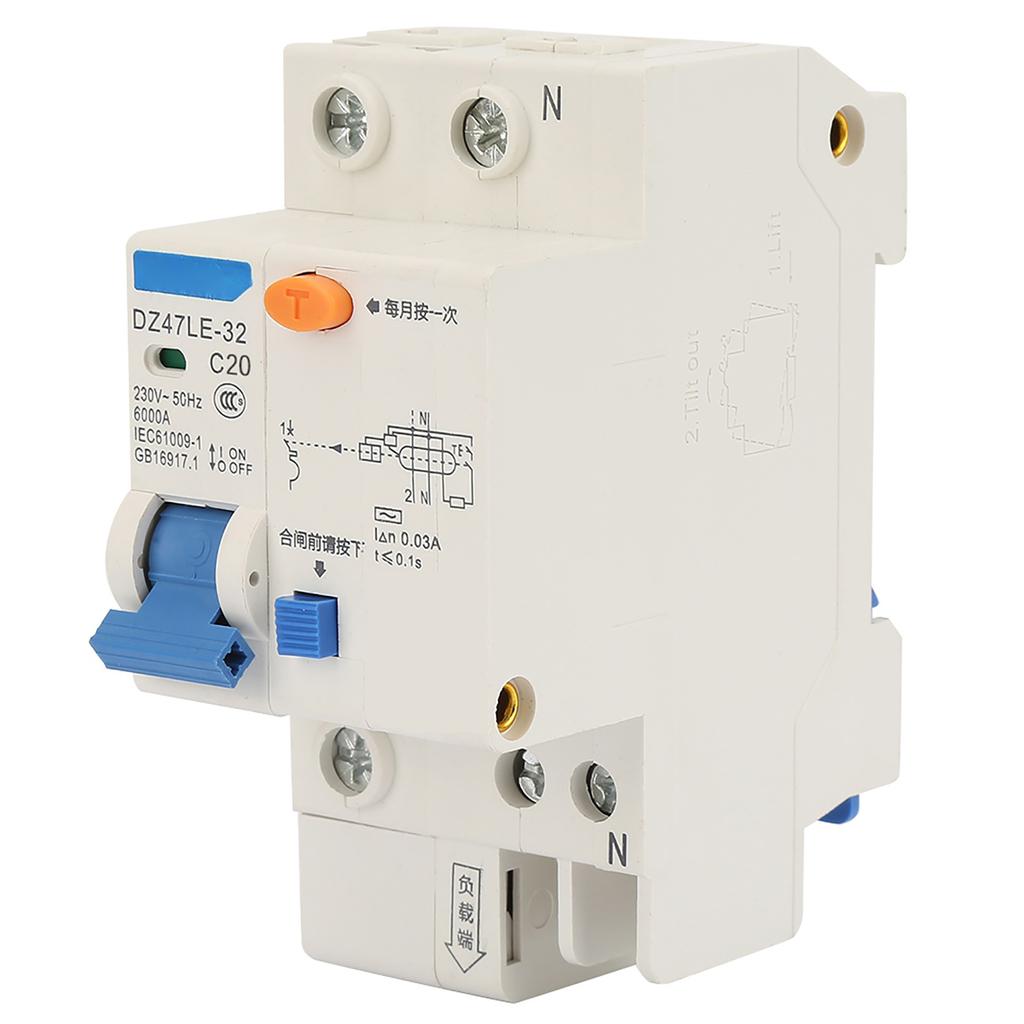 DZ47LE 32 1P+N 20A 230V Earth Leakage Circuit Breaker (20A)