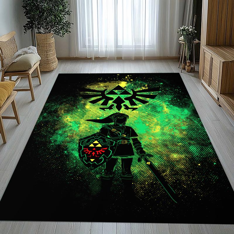 Retro Z-Zelda Cartoon Link Games Living Room Non-Slip Area Rug Soft Carpet for Bedroom Kids Playroom Sofa,Home Decor Doormat