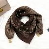 Neck protection magnetic buckle scarf new autumn and winter square scarf women's triangular silk scarf shawl high-end scarf black and white