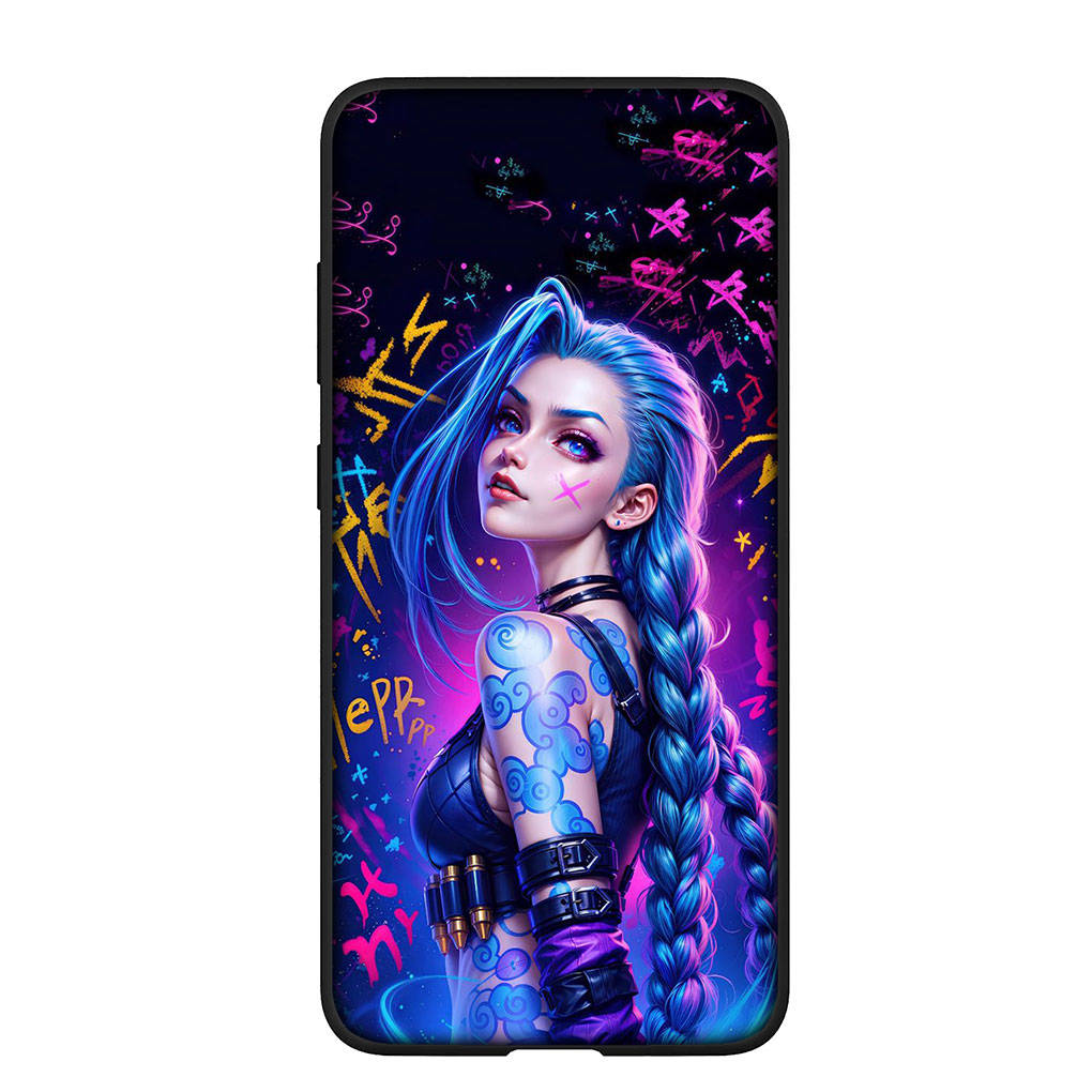 Для iPhone 16 15 Xiaomi Redmi Note 13 12 11 Pro Max X 9 14 Plus XR Samsung Galaxy A15 S24 S23 Huawei OPPO чехол Jayce аниме Arcanes Jinx Vi чехол для телефона