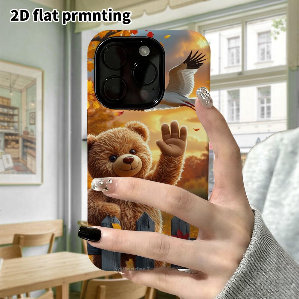 Чехол для телефона: 2D плоский защитный чехол для Samsung Galaxy A34 A35 M05 M06 S20 S22 S21 FE Plus 5G, Осенний плюшевый мишка, идеальный для Рождества и Хэллоуина