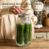 2PCS Wide-Mouth Glass Mason Jars with Screw Lids Threaded Canning Jars  for Pickles Fermented Refrigeration & Pantry Storage