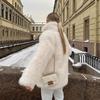 Женское пальто с лацканами из искусственного меха в европейском и американском стиле - Мода осень/зима