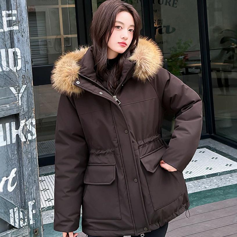Tooling pie overcomes down cotton-padded clothes for women's winter new cotton-padded jackets, large fur collar thickened loose short
