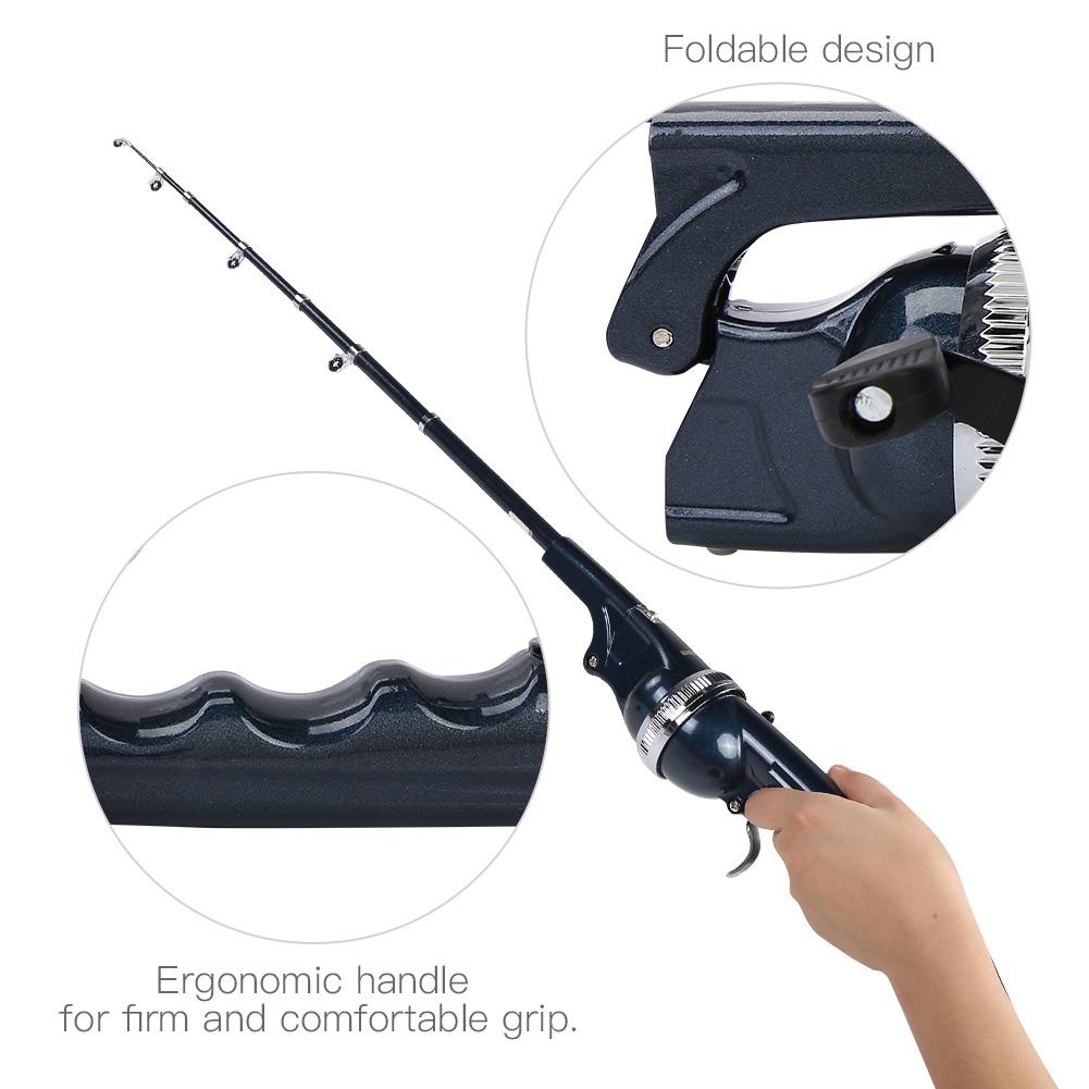 Telescopic Fishing Rod Reel Combo, Portable Casting Lure Tackle, Foldable Ergonomic Grip for Travel Fishing