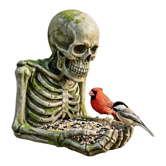 Кормушка для птиц Сасквотч Смола Скульптура Сасквотча Уличная кормушка Скелет Декоративная кормушка для птиц для дерева Двор Садовое искусство Декор