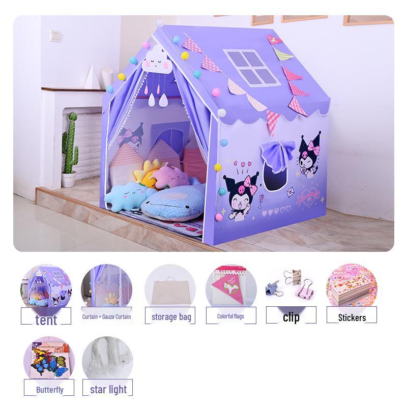 Kuromi Kids' Indoor Tent Castle: Playhouse & Bed for Girls