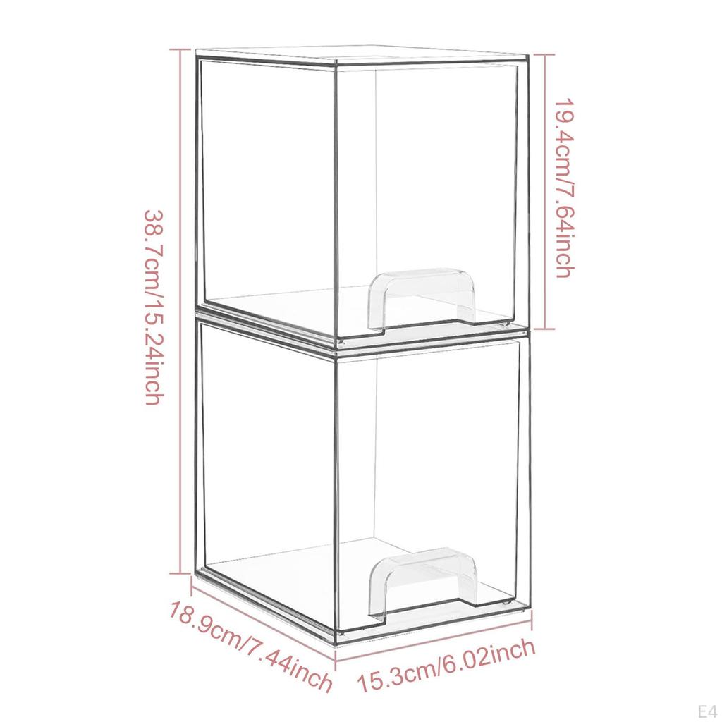 Clear Makeup Storage Box with Cover Multiuse Organizer for Living Room