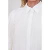 White Woven Balloon Sleeve Basic Stylish Cotton Shirt