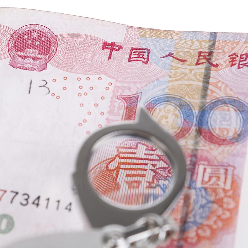 Полностью металлическая 30-миллиметровая складная карманная лупа с брелоком