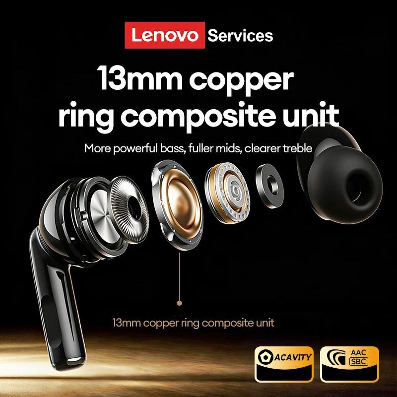 Оригинальные беспроводные наушники Lenovo LE232 ANC с шумоподавлением, True Wireless, Bluetooth 6.0, игровая гарнитура, светодиодный цифровой дисплей, вкладыши, Hi-Fi стерео, басы