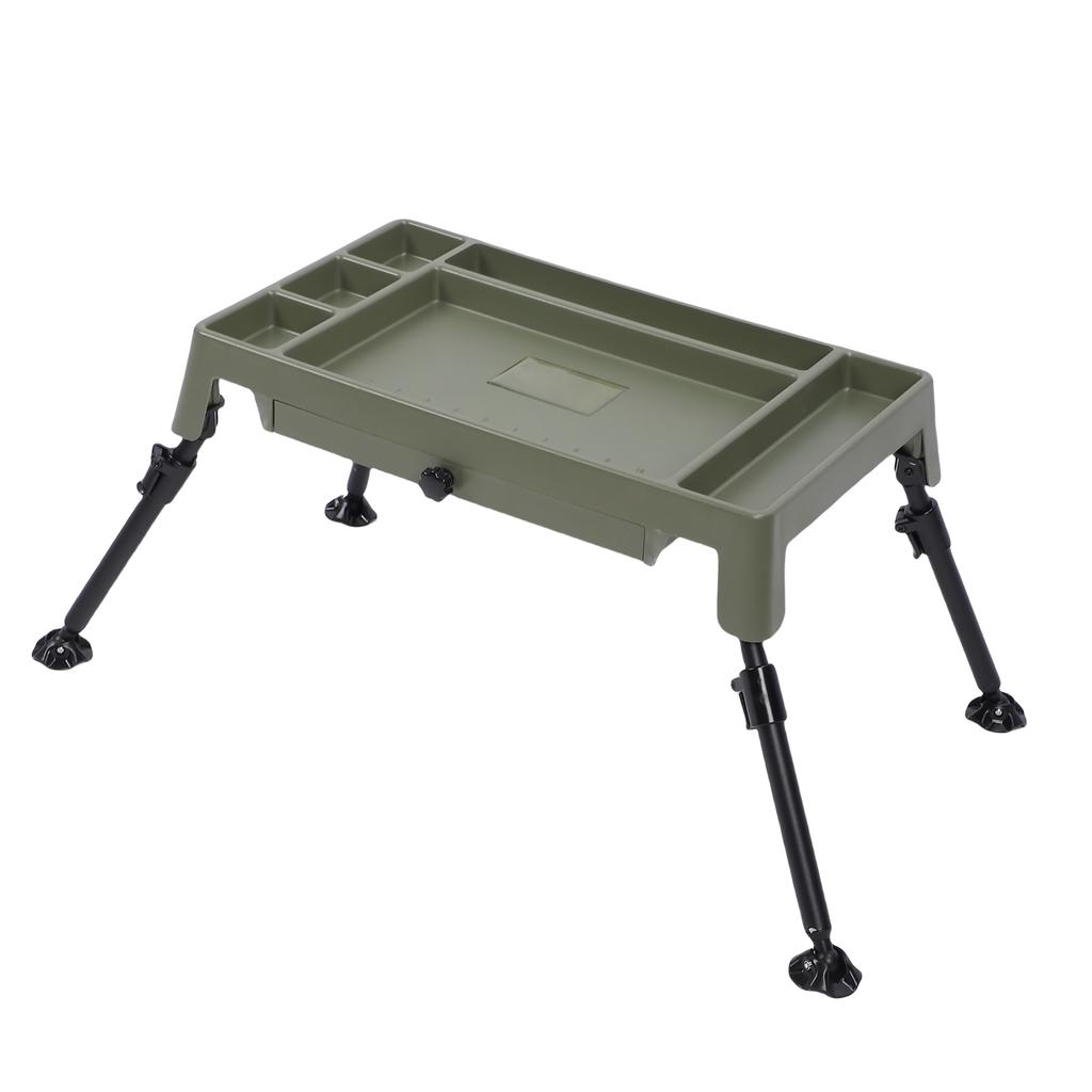 Tent Table Double Layer for Fishing Accessories Storage with Height Adjustable and Portable Design Folding Camping