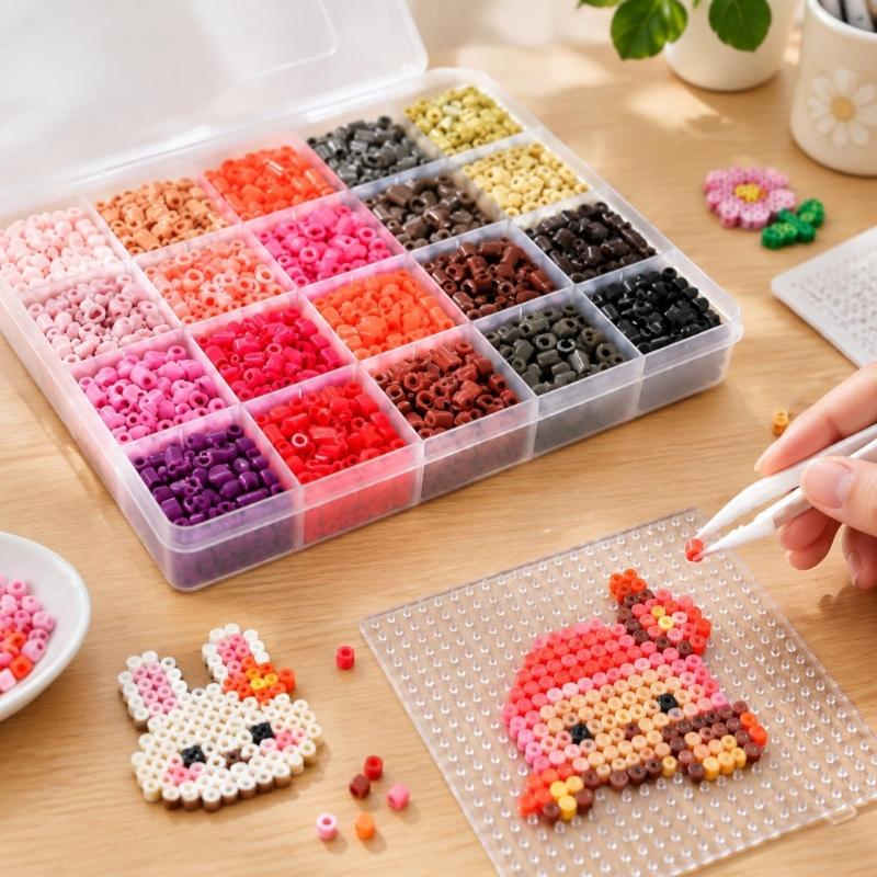 Plastic Melting Craft Pellets 24 Color 2.6mm Fuse Beadsfor Building Picture Art From References or Maker-Devised Arrangements
