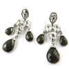 [N9941] - Designer Earrings 'Sissi' Black Silver