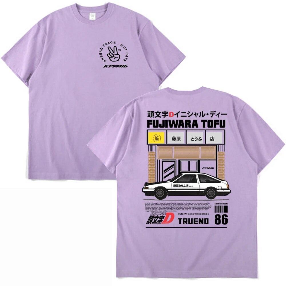 Аниме Initial D AE86 футболка унисекс женская футболка Hachiroku Shift Drift с коротким рукавом Takumi Fujiwara Tofu Shop графические футболки