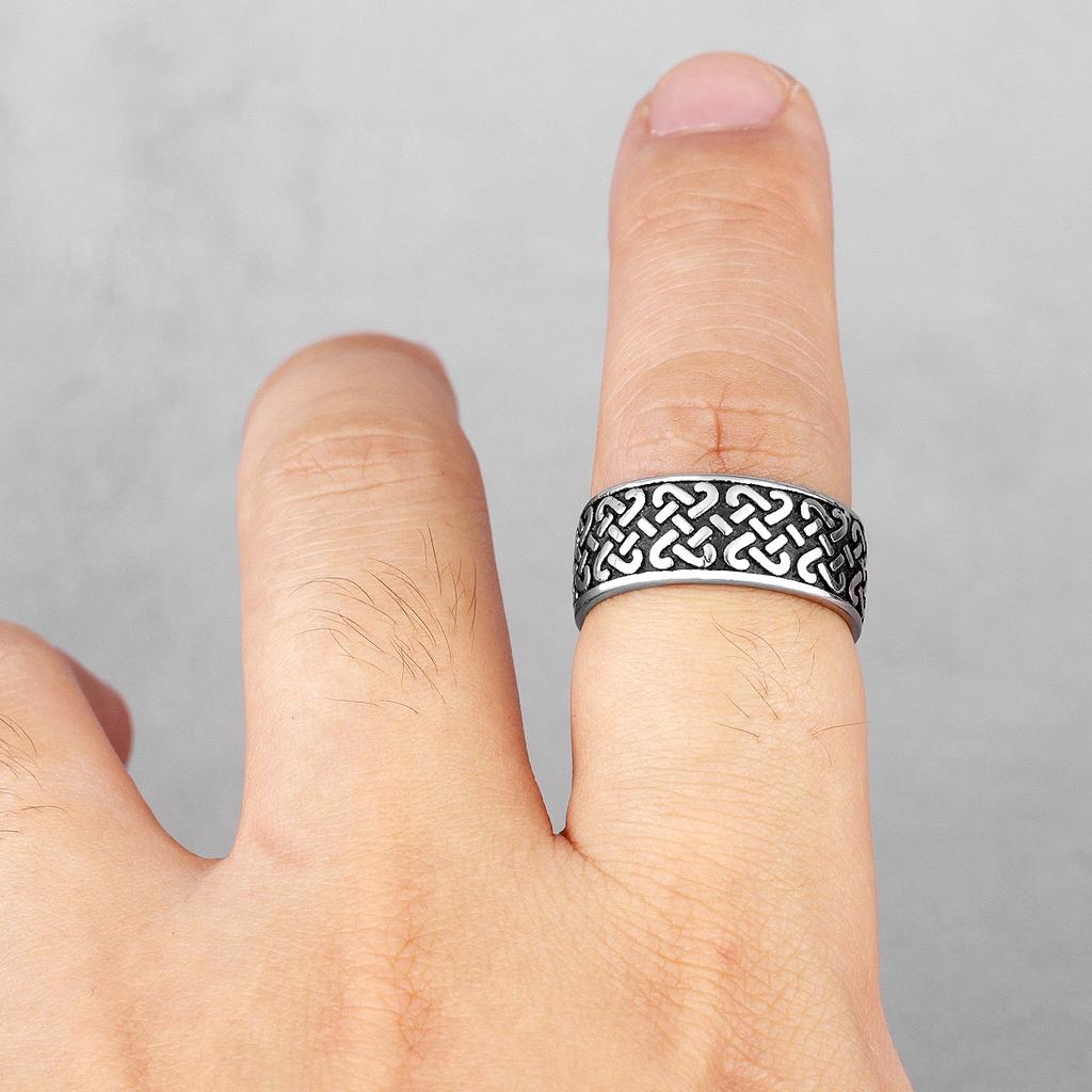 Viking Celtic Knot Symbols Weave Stainless Steel Mens Women Rings Simple for Girl Boyfriend Jewelry Creativity Gift Wholesale 3