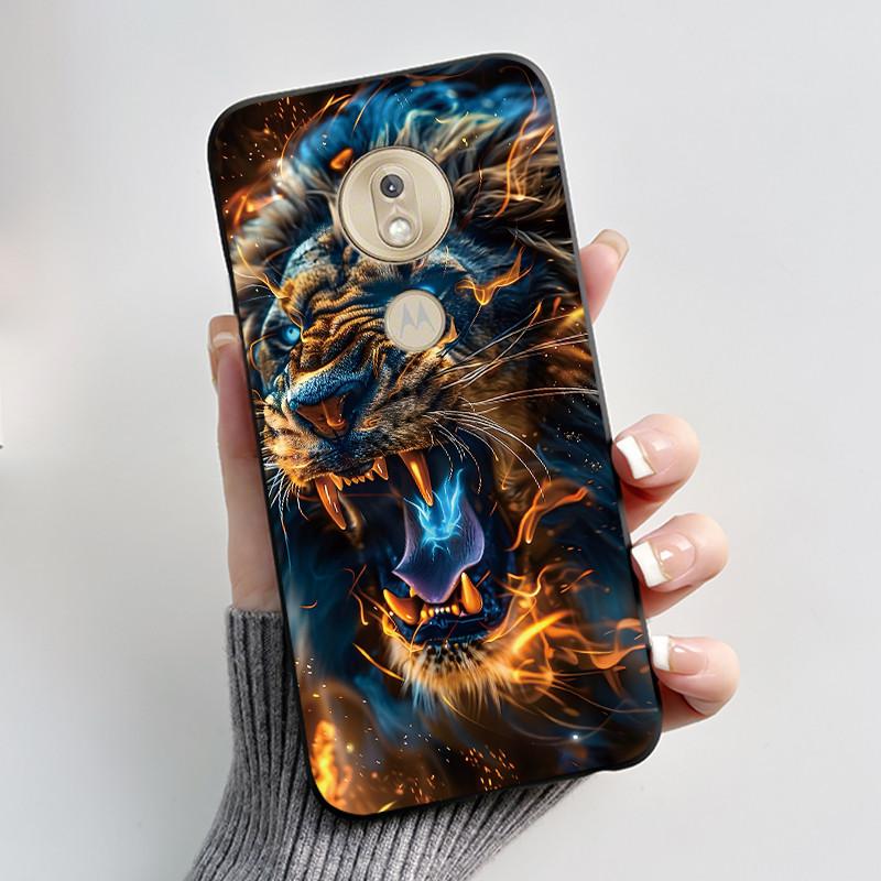 Shockproof Phone Case For Motorola Moto G7 Play Silicone Jelly Black Case Viral Butterfly Rose Printed Floral Protective Cover