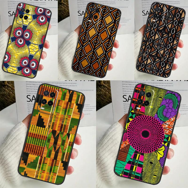 African Wax Print Design For OPPO A54S A74 A94 A58 A78 A98 A16 A76 A96 A15 A17 A77 A5 A9 A52 A72 A79 A53S A57S Case