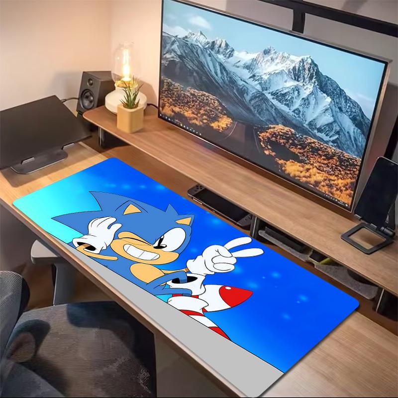Sonic Vibes Print Cushion Non-slip Laptop Tablet Big Mousepad XXL Mat Mini PC Playmat With Lock edge