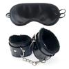 2 шт. наручники из искусственной кожи с маской для глаз, секс-игрушки для пар, игры для взрослых, ограничения рабского связывания, эротические аксессуары