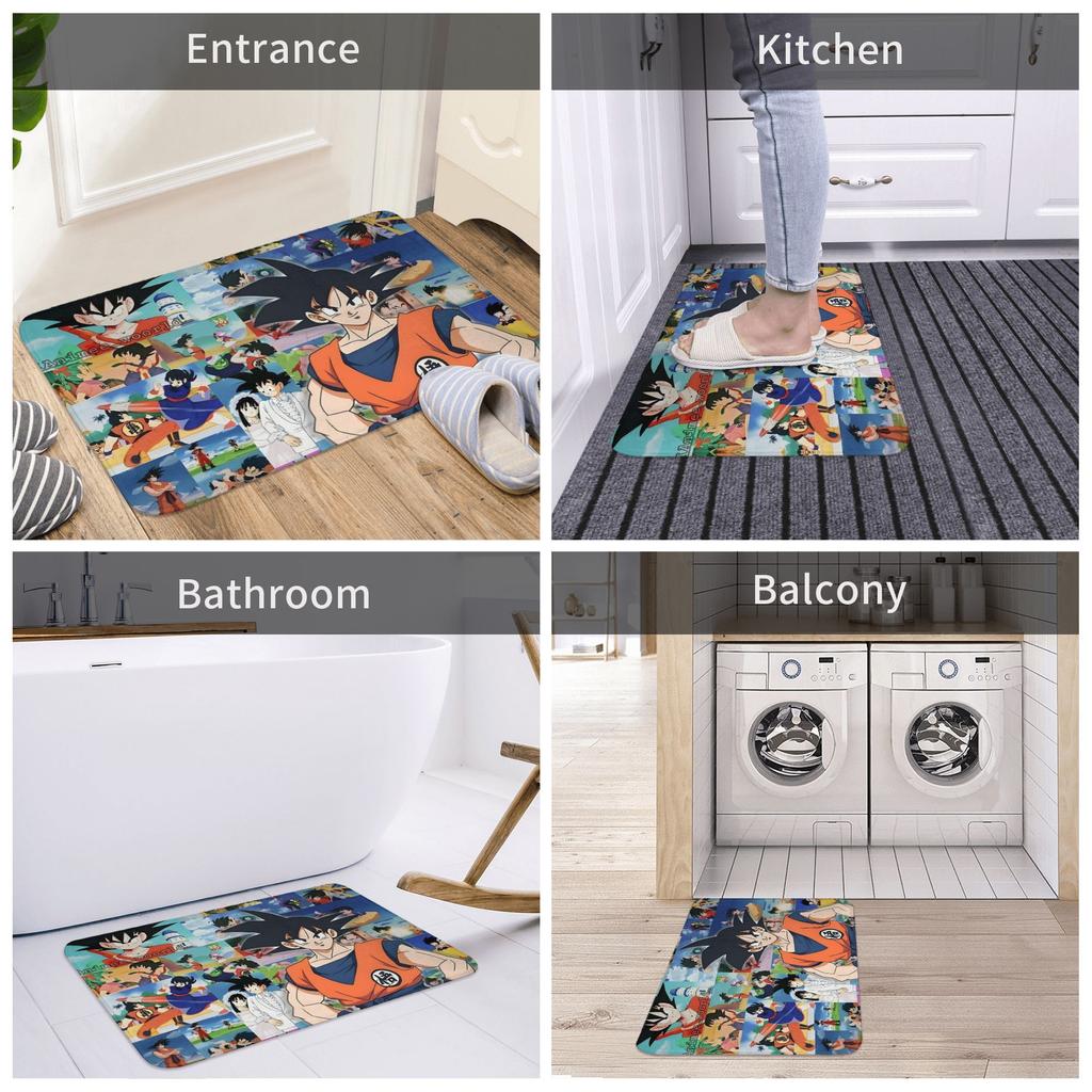 Dragon Ball Anime Front Door Floor Entrance Mats Outdoor Bathroom Kitchen Doormat Toilet Carpet Rug