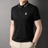 Новая летняя футболка с короткими рукавами, мужская рубашка поло с лацканами и вышивкой, хлопковая футболка, повседневная футболка с половиной рукавов, топ