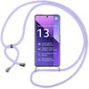 Чехол - E.F.CONNECTION - Для Xiaomi Redmi Note 13 Pro+ 5G - Усиленная защита - Прозрачный - Фиолетовый шнурок