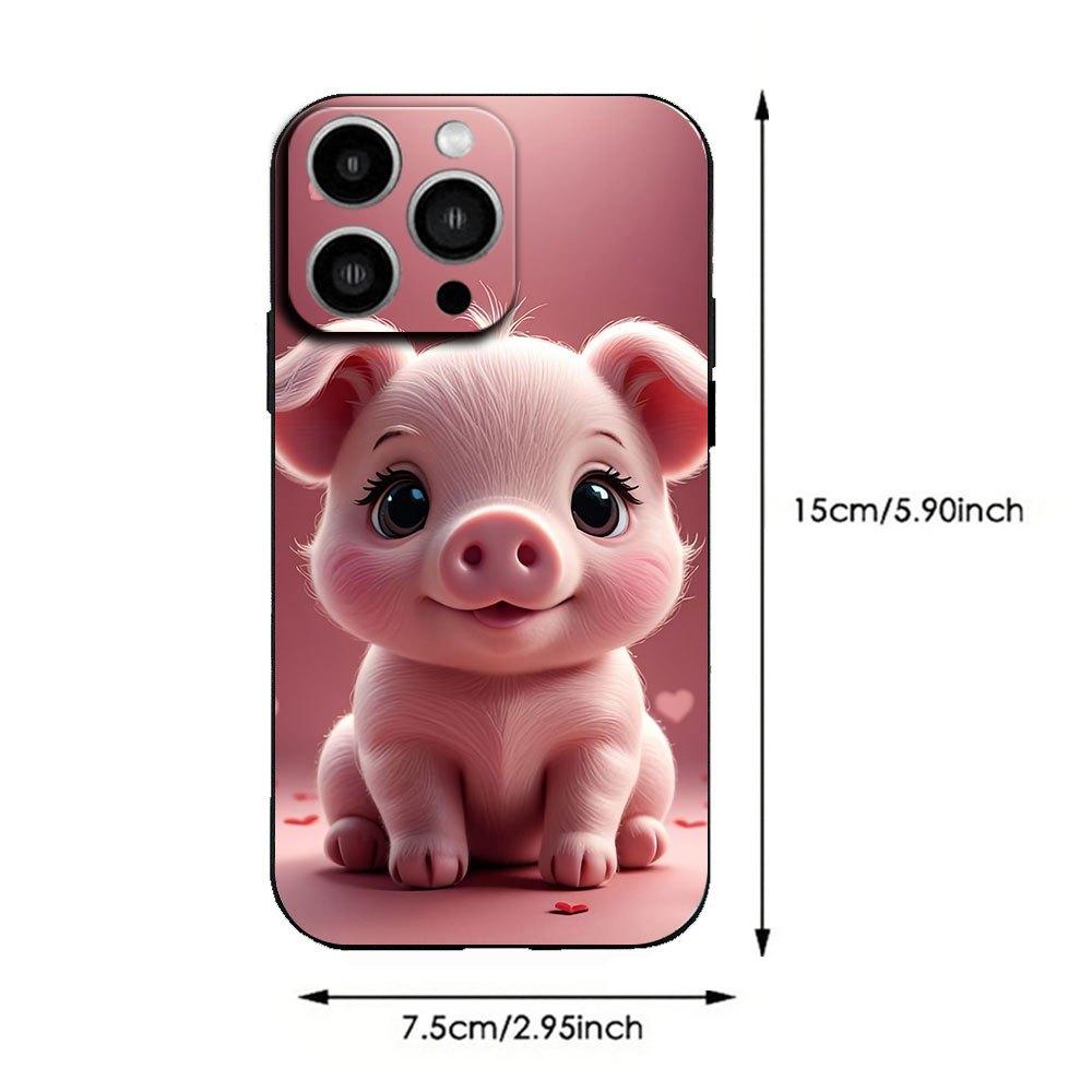 Милый розовый поросенок чехол для телефона iPhone 17 16 15 14 13 12 11 Pro/ Max /Plus всесторонний матовый мягкий чехол защита объектива