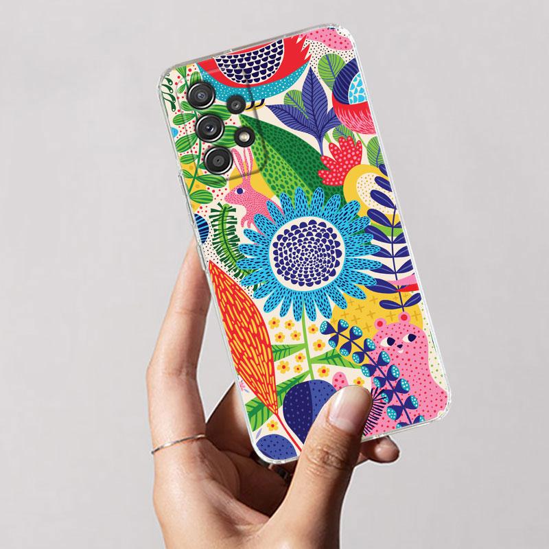 Чехол для телефона Jungle Art Змея Кошки Ленивец Для Samsung Galaxy A56 A57 A37 A55 A54 A36 A35 A26 A25 A16 A17 A07 A52 A34 A73 A21s