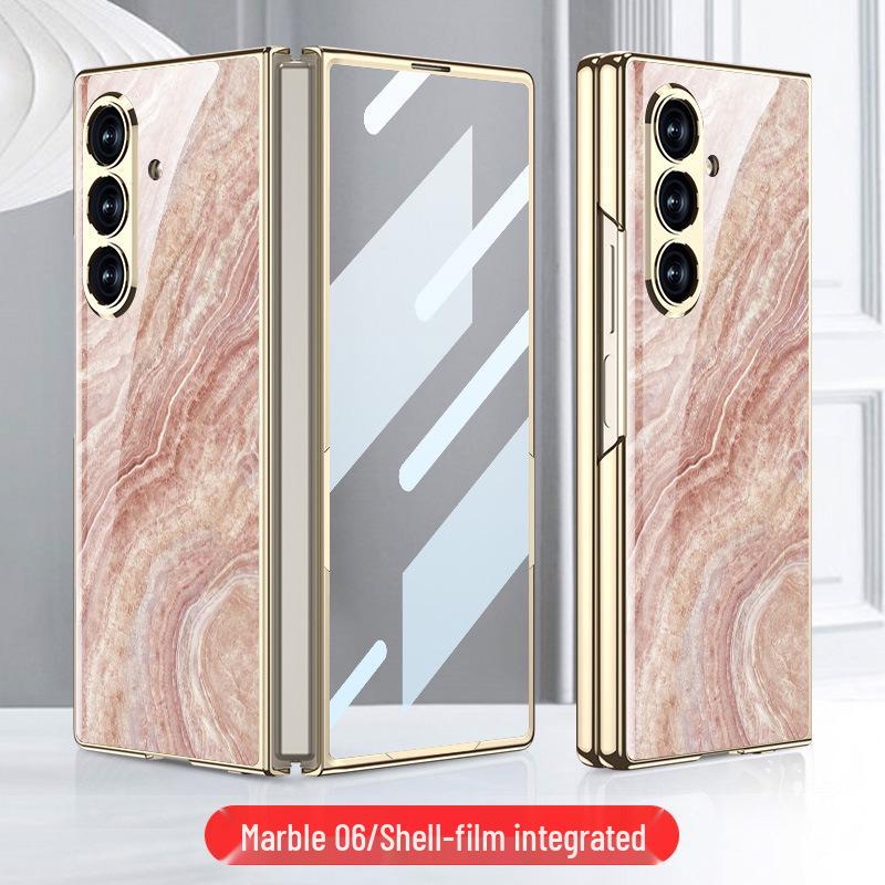Складывающийся чехол Samsung Z Fold7 Мрамор: Стильная и модная стеклянная крышка для женщин