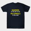 Мужская черная футболка с принтом Boomers To The Left Of Me Печать на трансферной бумаге без вырезания Хлопковая футболка