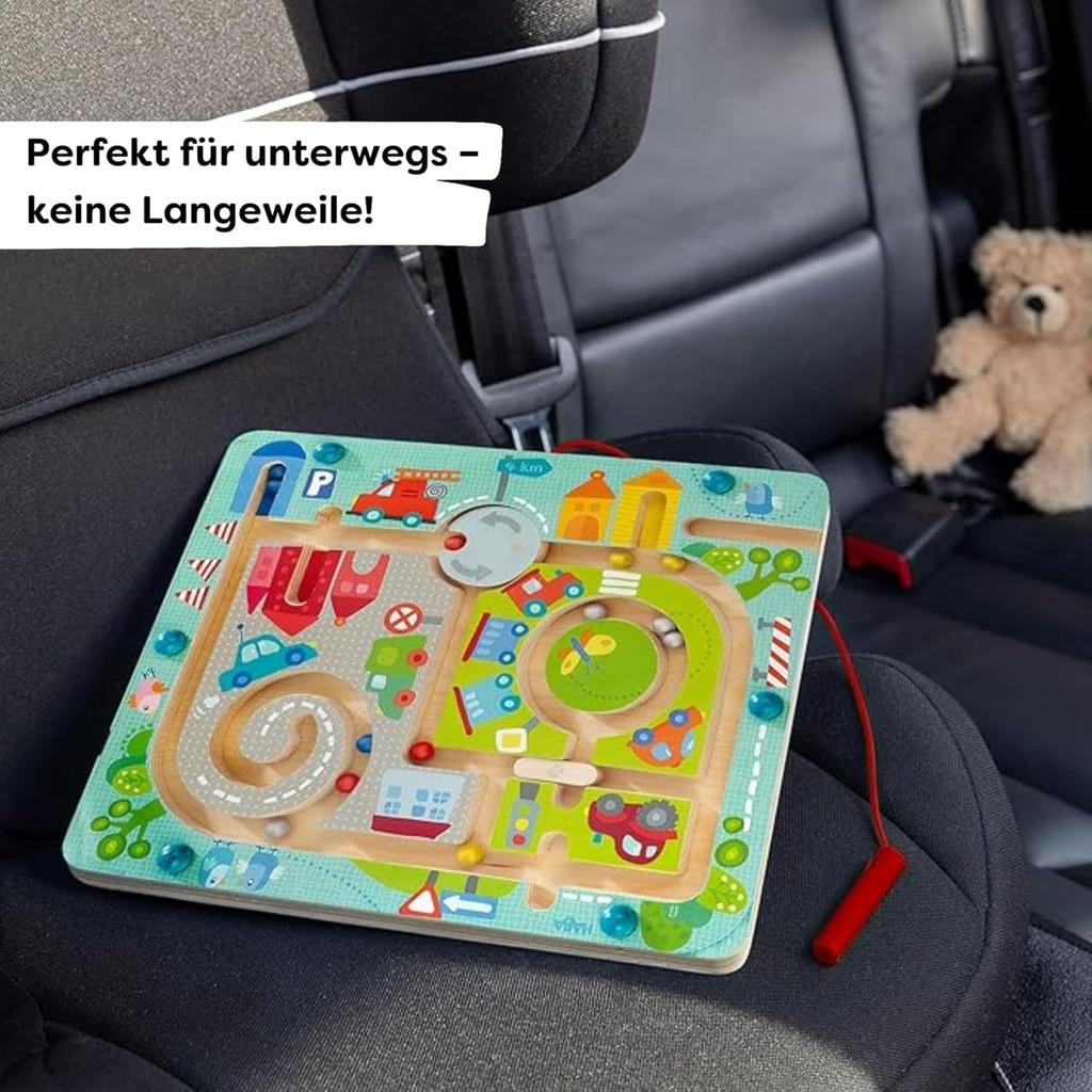 Haba 301056 - Магнитная игра Городской лабиринт Развивающая деревянная игрушка для детей от 2 лет и старше Тренировка логики и мелкой моторики