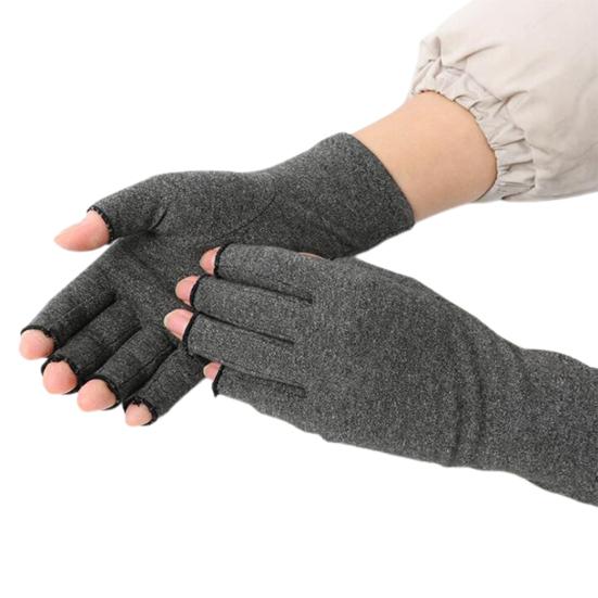1 пара модных эластичных перчаток без пальцев, которые не царапают кожу, унисекс, компрессионные перчатки от артрита для дома