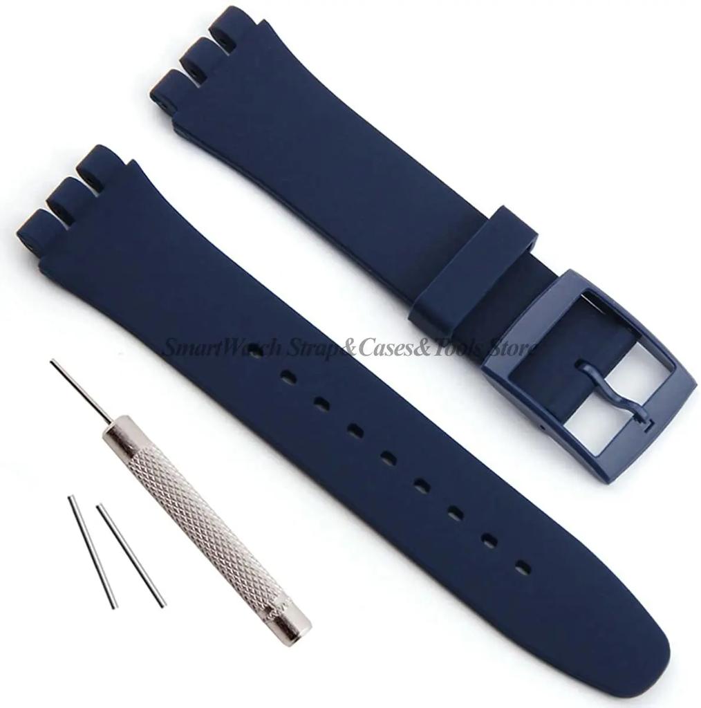 Soft Silicone Bracelet for Swatch 12mm 16mm 17mm 19mm 20mm Colorful Transparent Watchband Watch Strap Replacement with Tool