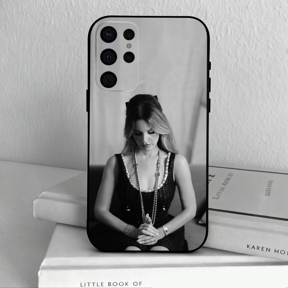 Чехол для телефона L-Lana D-Del R-Rey для Samsung S25,24,23,22,30,21,10,9,Ultra,Plus,Lite,FE,4,5 G Мягкий черный чехол