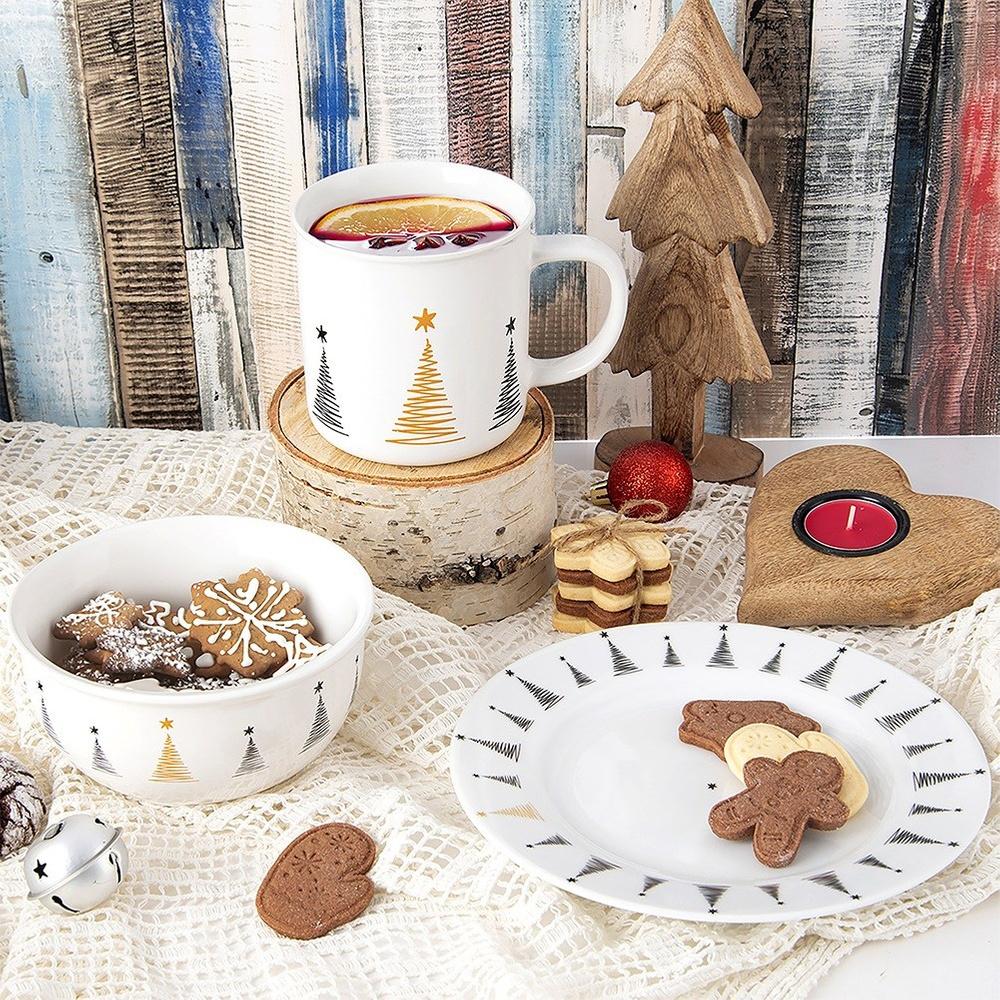 Christmas porcelain bowl CHRISTMAS TREE 13.5 cm, 560 ml