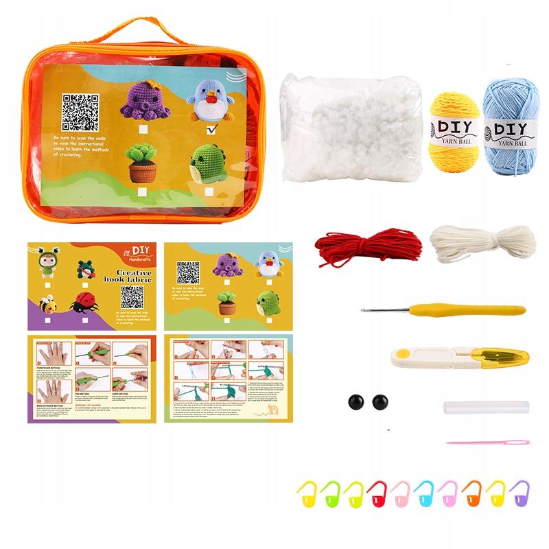 Complete Diy Crochet Kit Purple Octopus